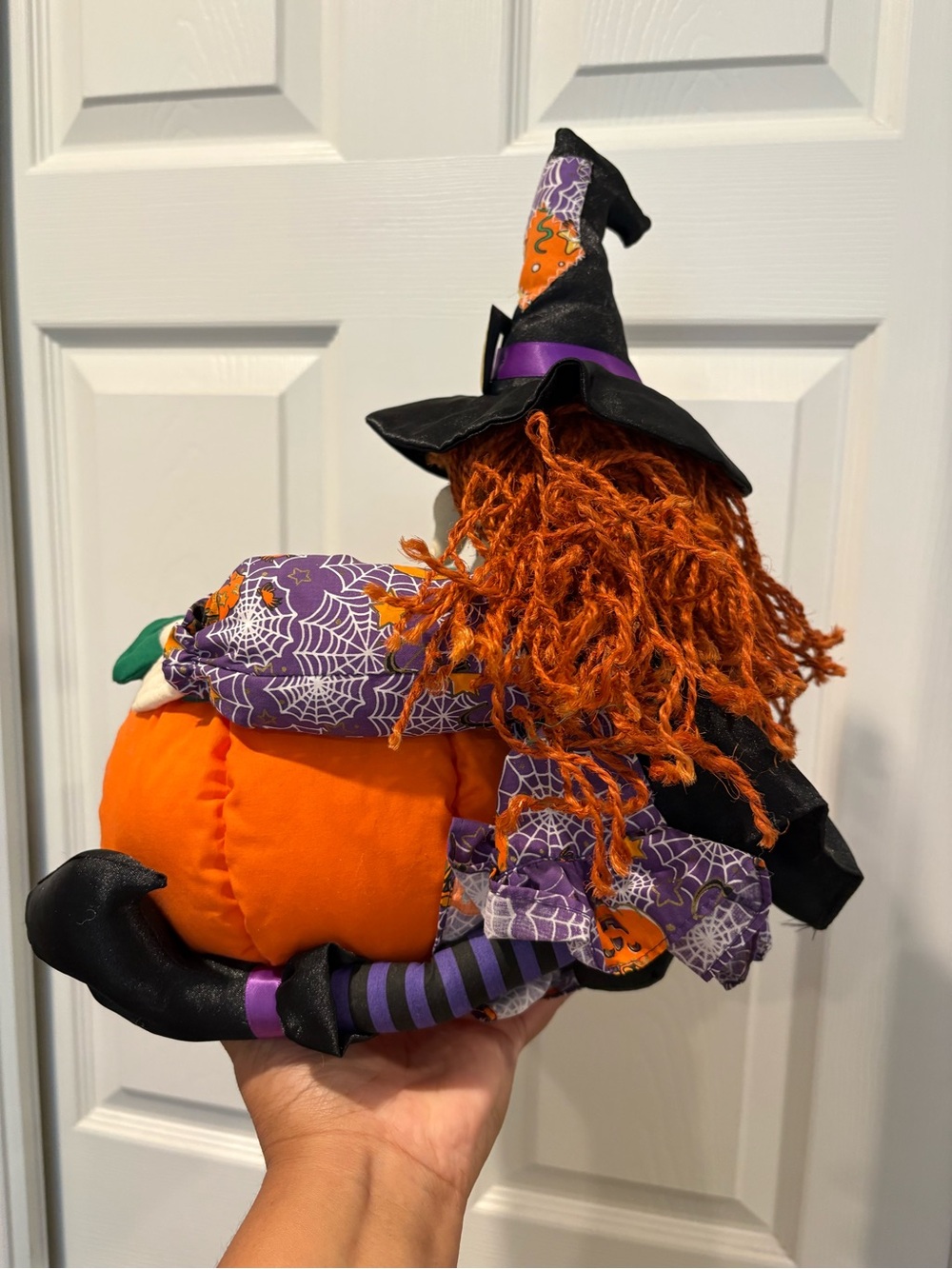 Vintage 1998 Silly Pumpkin Witch Candy Plush Nylon Basket EUC - Picture 7 of 15